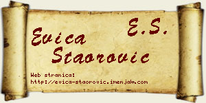 Evica Staorović vizit kartica